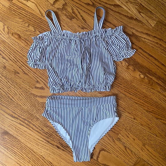 Habitual Other - NWOT Navy and white stripe bikini